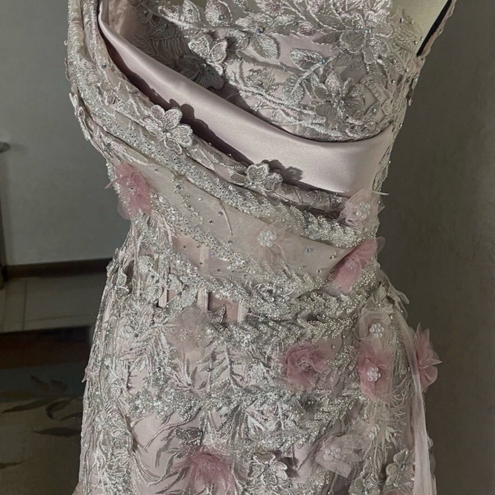 Elegant Floral Embellished Midi Dress